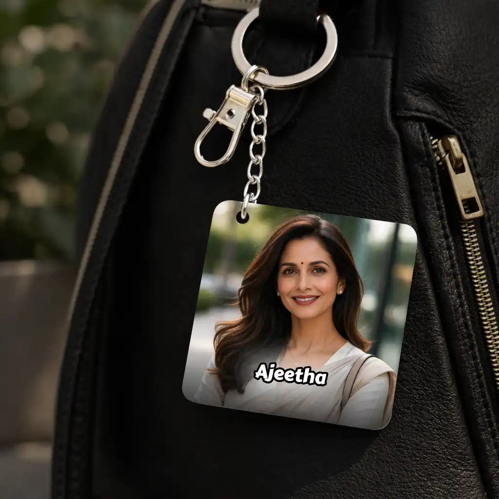 DC Fan Keychain – Delhi Capitals Keychain, Customisable with Your Photo and Name, Acrylic Keychain for Men, Women, Kids – IPL Cricket Team Merchandise